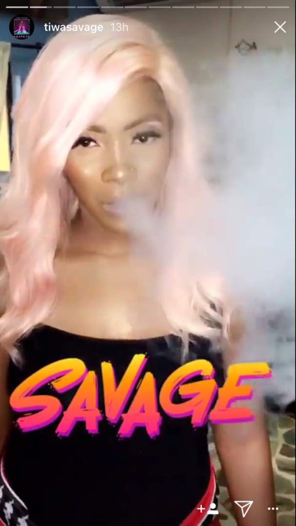 tiwa savage smoking