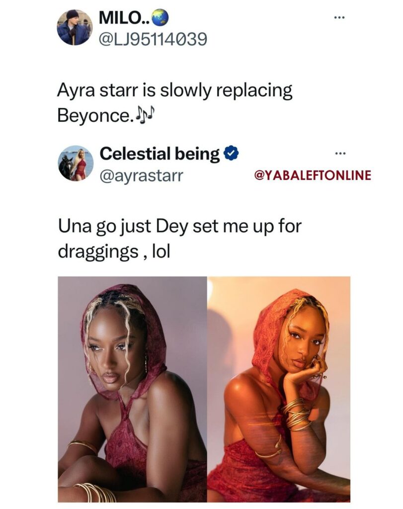 Singer Ayra Starr Reacts After Fan Compared Her To Beyonce