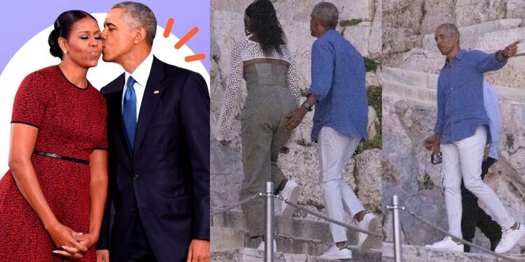 Barack Obama Playfully Taps Wife Michelle S Butt At The Acropolis In