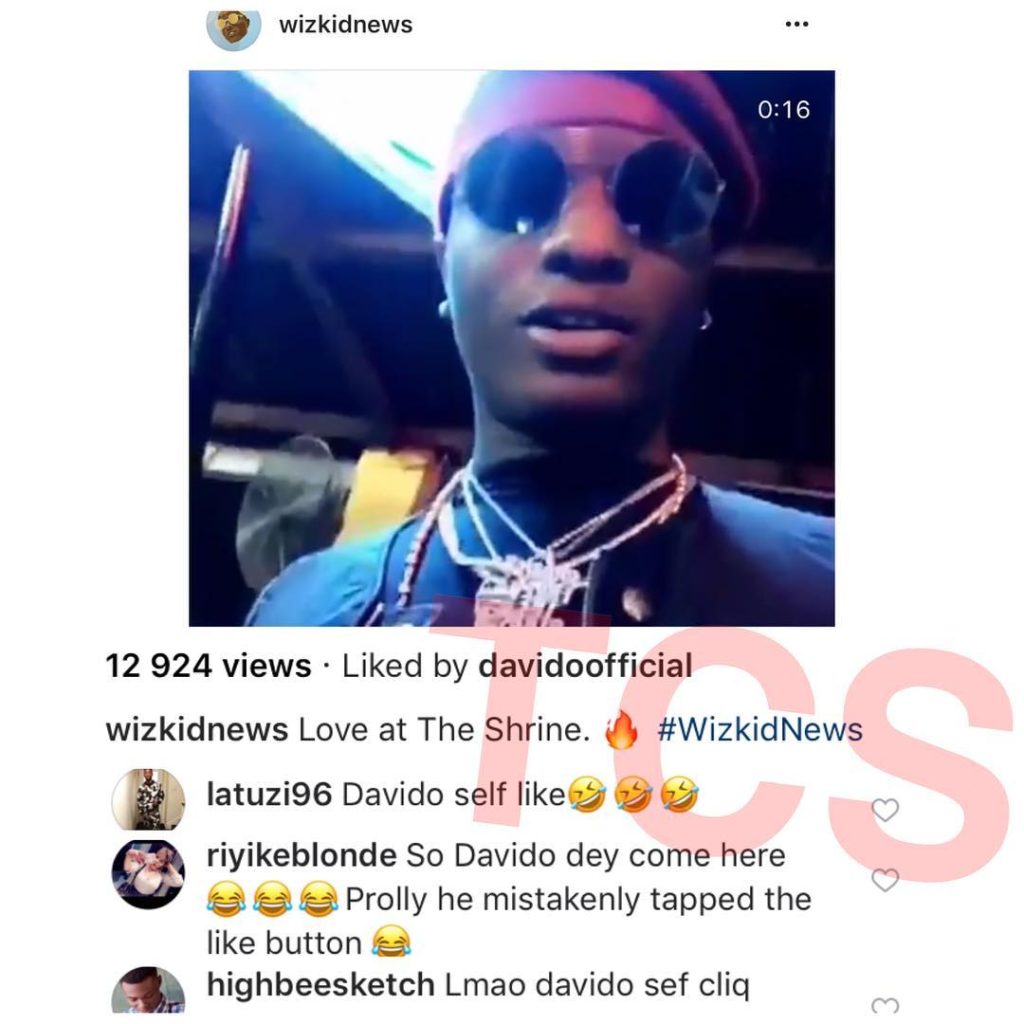 Davido caught stalking Wizkid on Instagram. - YabaLeftOnline
