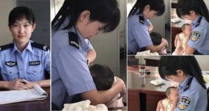 Policewoman breastfeed suspect's hungry baby