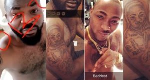 Nigerian man tattoos Davido's face