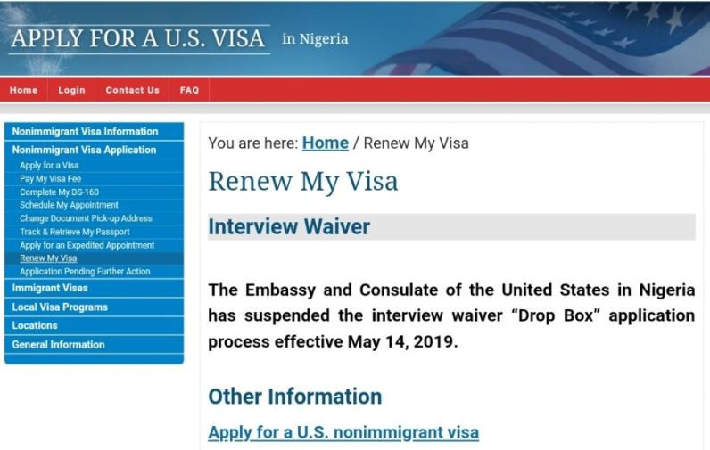 US Embassy suspends visa interview waivers