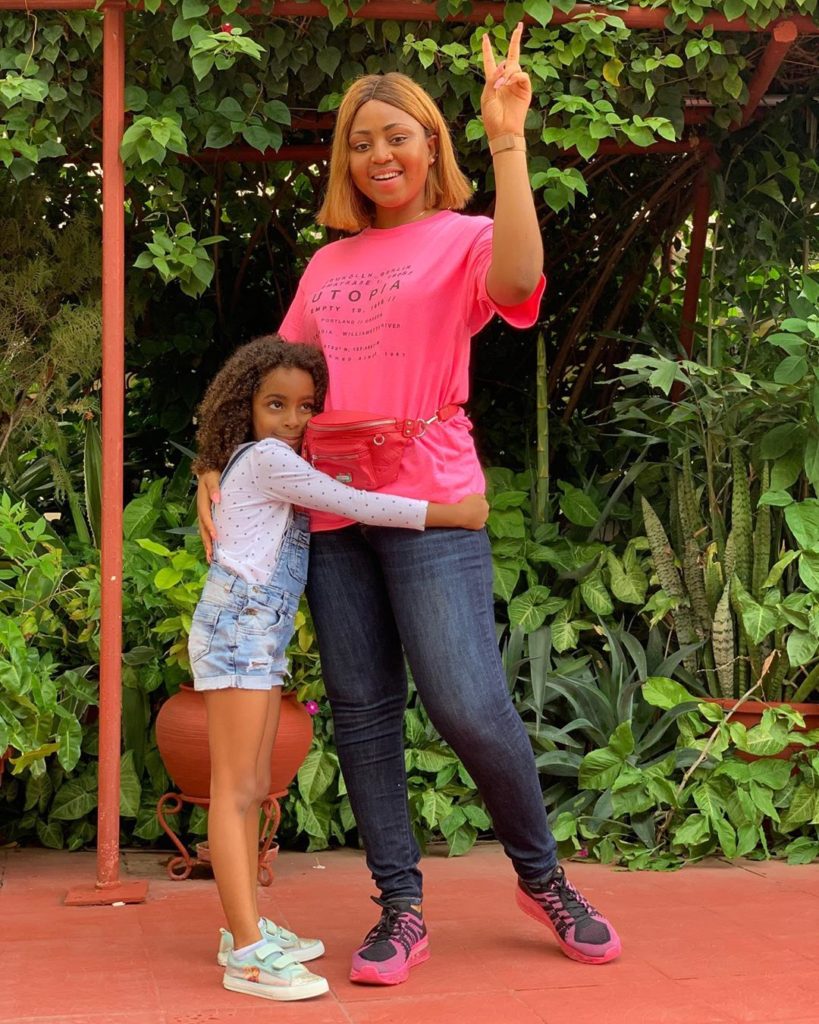 Actress Regina Daniels Poses With Her Step Daughters In Stunning New Photos Yabaleftonline