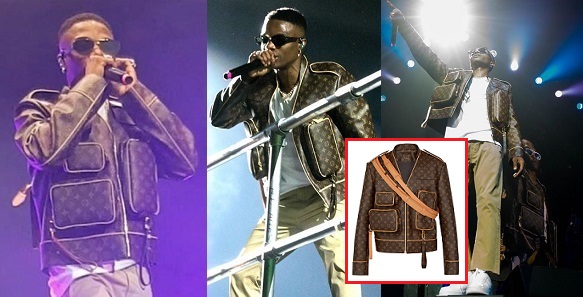 Closer Look At Wizkid's 2.3 Million Naira Louis Vuitton Jacket At Star Fest  in London