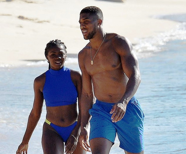 Shirtless Anthony Joshua Enjoys