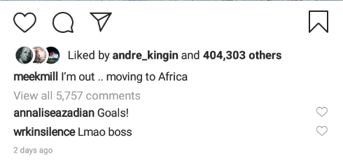 “I’m moving to Africa” – Meek Mill expresses fears that his country United States is no longer safe