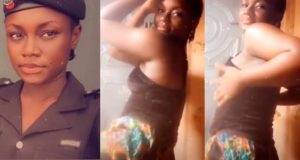 Beautiful Nigerian policewoman twerks