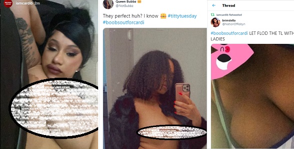 Cardi B's fans share their nude photos to show support, after she