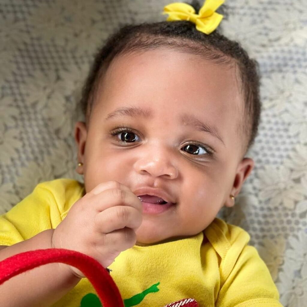 Usain Bolt shares adorable photos of his daughter, Olympia at 8-months