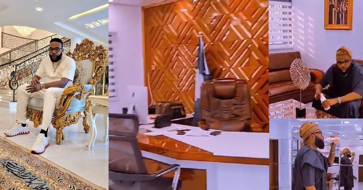 E-Money goes spiritual as he shows off multi-million naira office ...