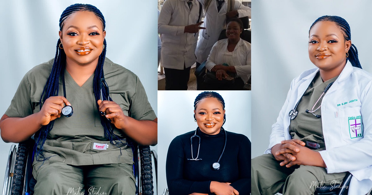 God sees the WILL not the WHEEL&quot; – Physically challenged Nigerian lady  celebrates as she becomes a medical doctor - YabaLeftOnline