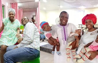 Congratulations are in order for a Nigerian man, Edegbo Enoch Bobby and his wife, Vivian Edegbo, as they welcome triplets after 15 years of waiting.