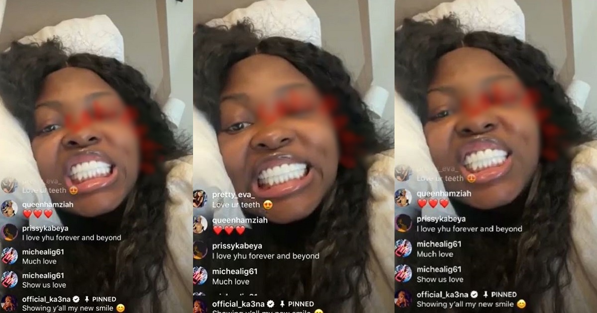 Reality star, Ka3na flaunts new set of teeth, following teeth procedure ...