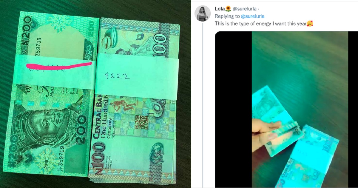 Nigerian lady shows off bundles of Naira notes a Nigerian man wrote his ...