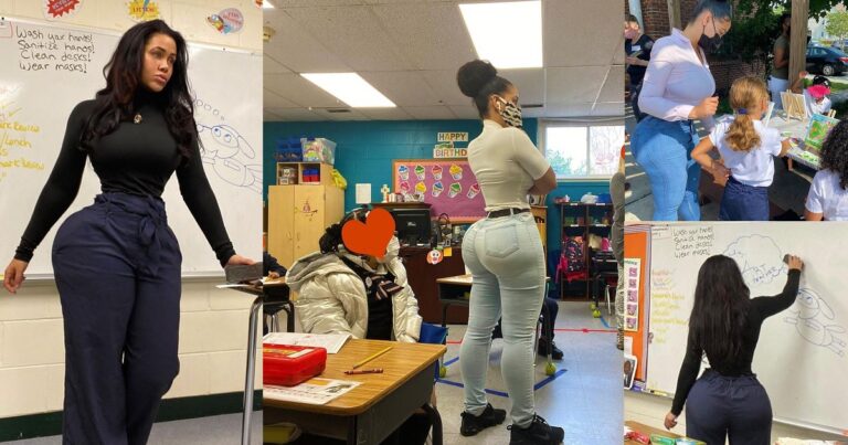 Art teacher under fire for voluptuous curves as parents accuse her of ...