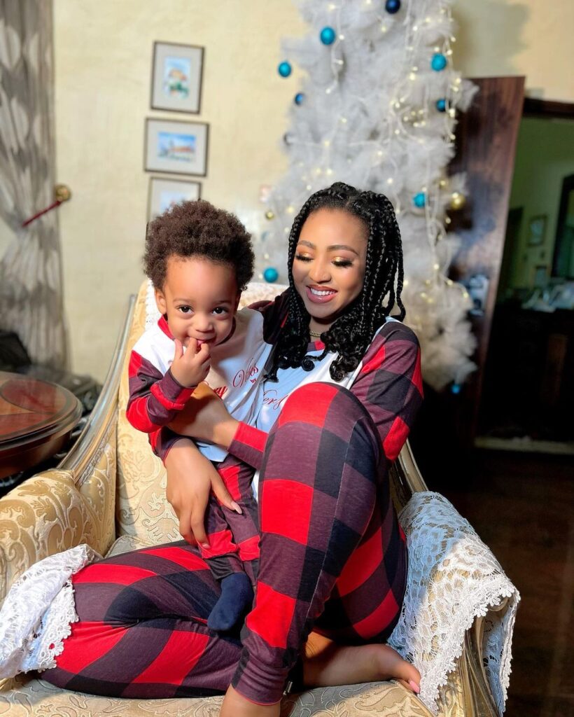 Netizens react to video of actress Regina Daniels teaching her son ...