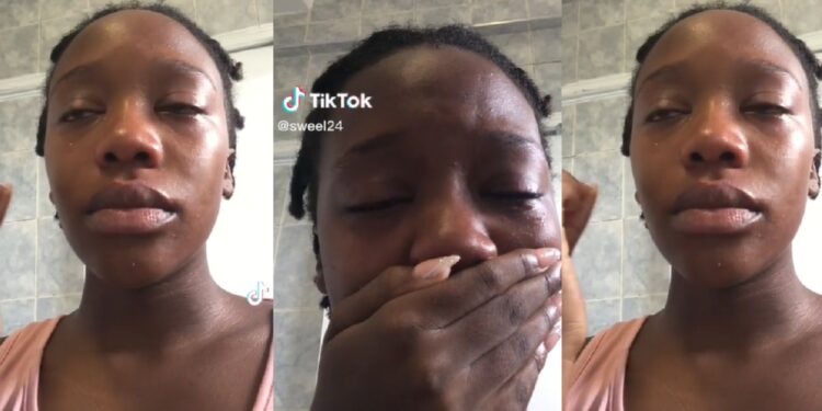 “He replaced me” – Lady breaks down in tears as boyfriend dumps her unexpectedly (Video)