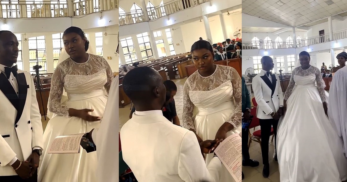 Netizens React As Pastor Stops Wedding Mid-ceremony And Demands Bride Removes Her Eyelashes (VIDEO)