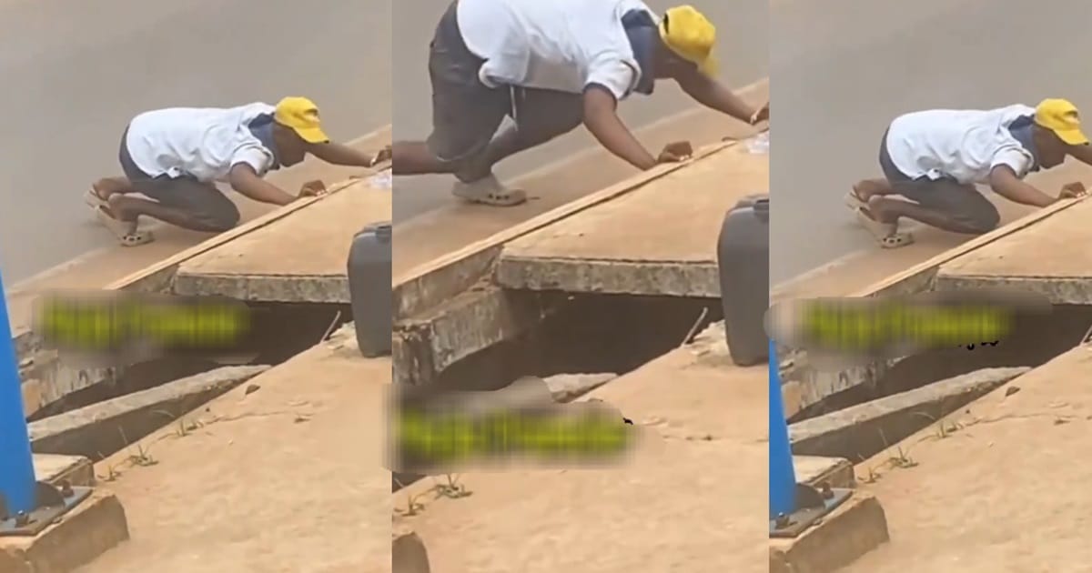 Man’s Hilarious Attempt To Push A Footbridge After Mistaking It For A Car Goes Viral (VIDEO)