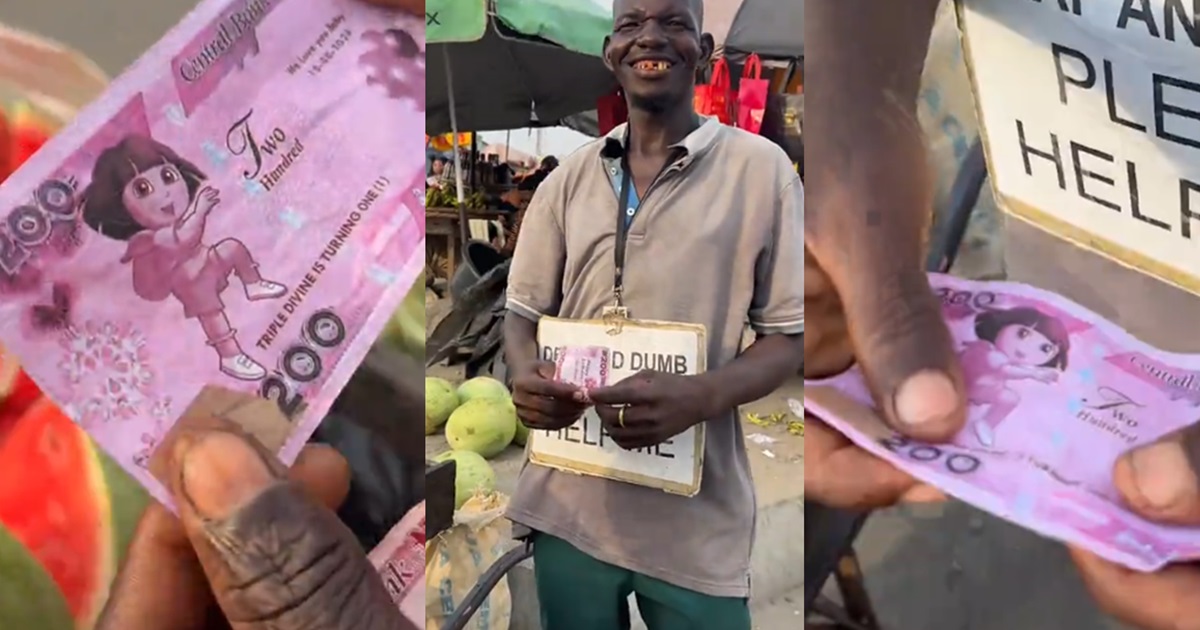 Netizens Stúnned As Man Gets Dúped With Unusual Fakǝ ₦200 Note (VIDEO)