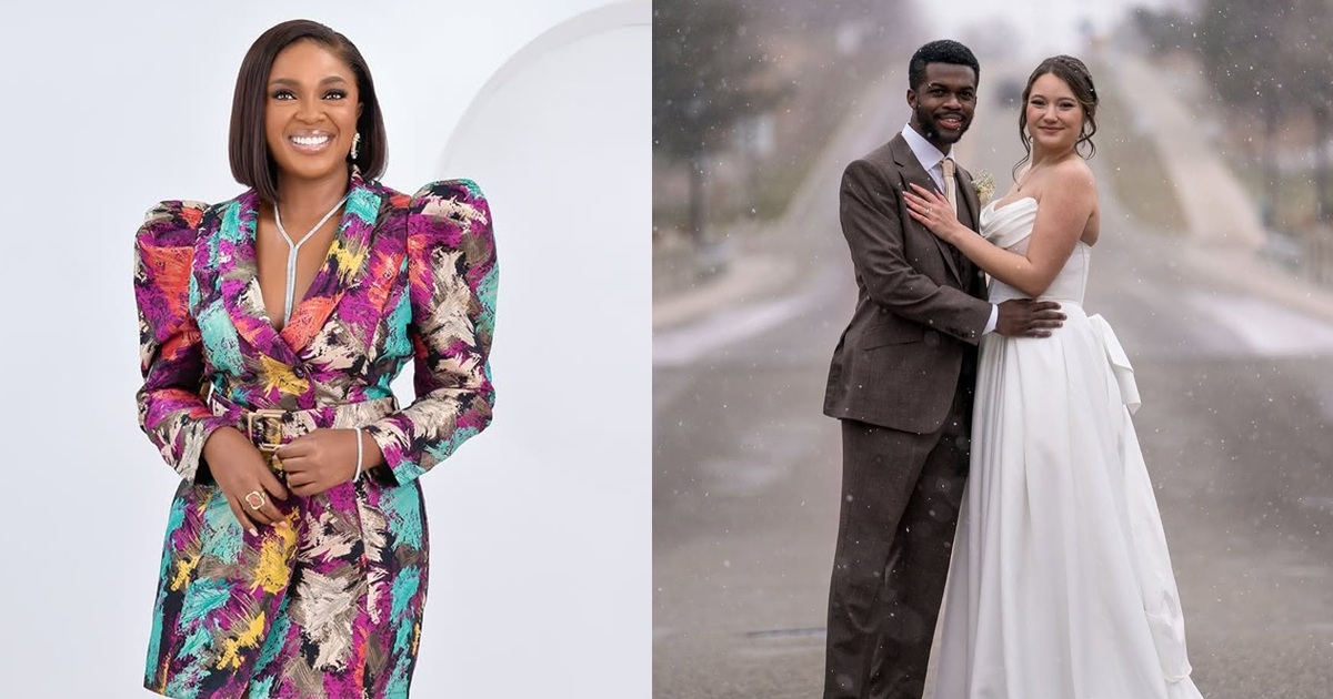 “We are so happy you found each other” – Actress Omoni Oboli celebrates her son, Tobe, and his wife on their first wedding anniversary (IMAGES)